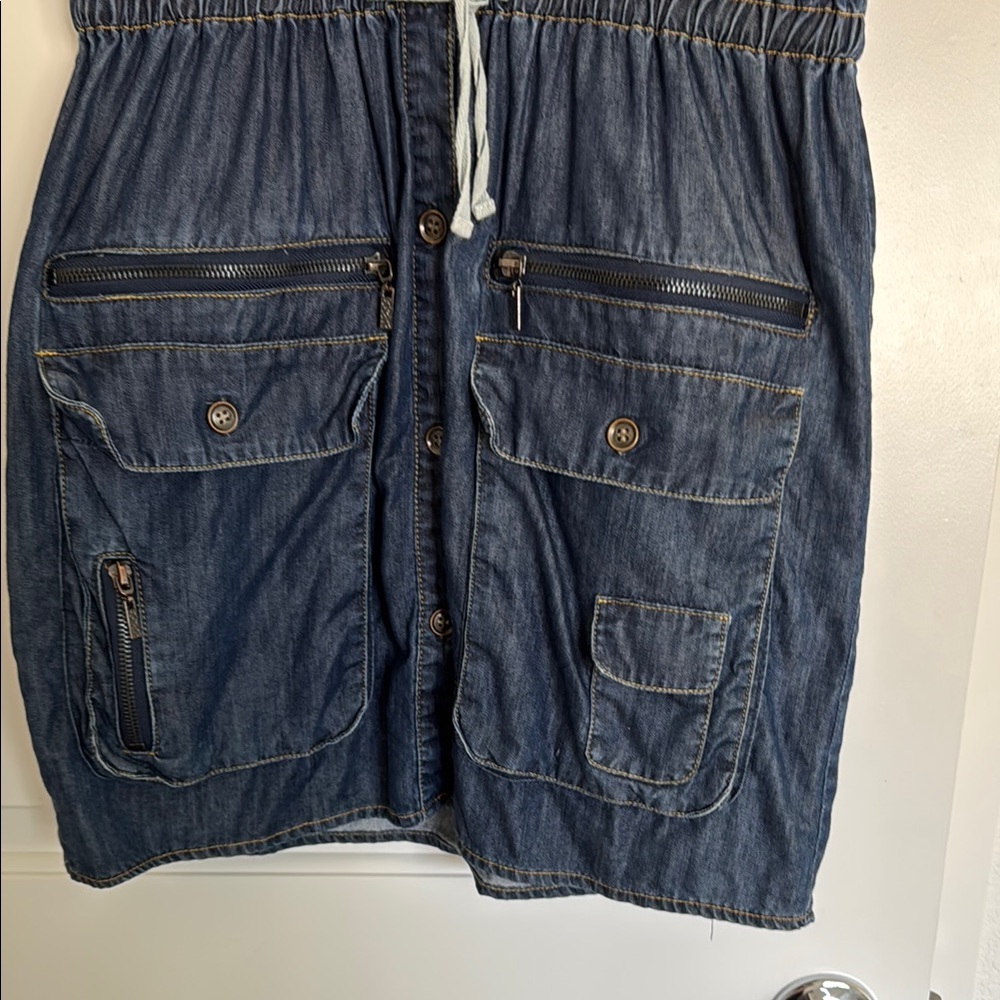 Mini Button Down Jean Dress - Picture 4 of 6